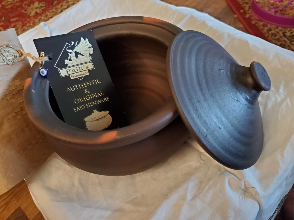 large covered ceramic pot